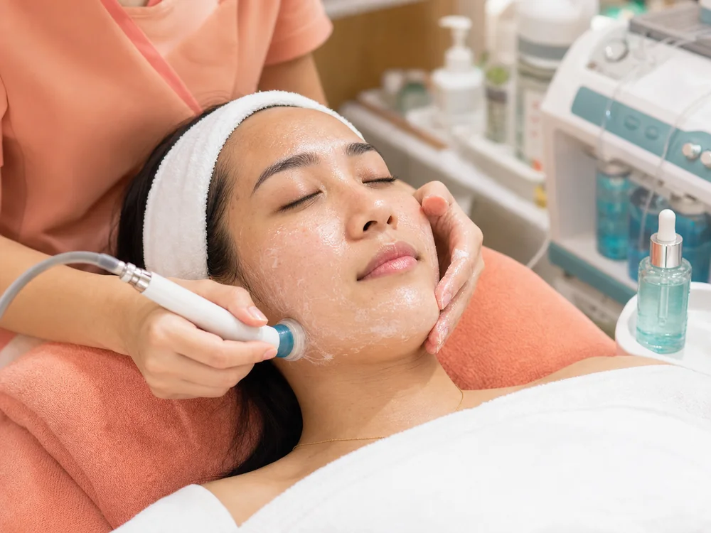 Aqua Peel facial treatment in a clean beauty studio