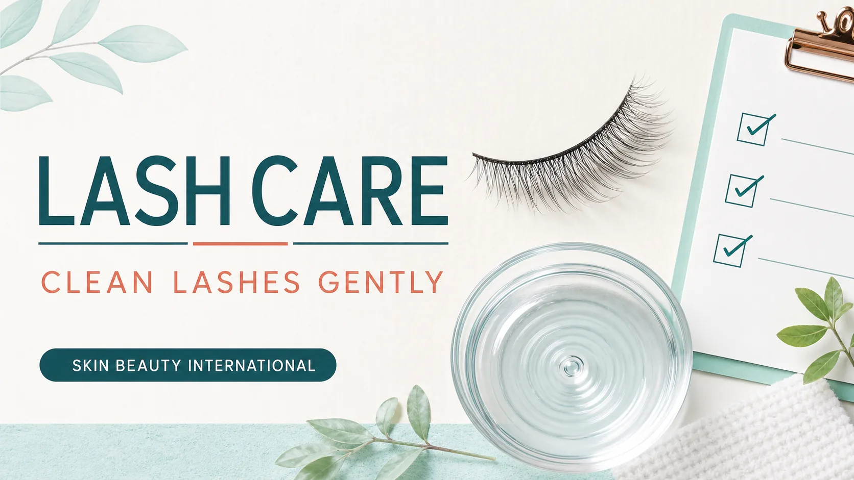 Skin Beauty Int'l editorial guide cover: CLEAN LASHES GENTLY