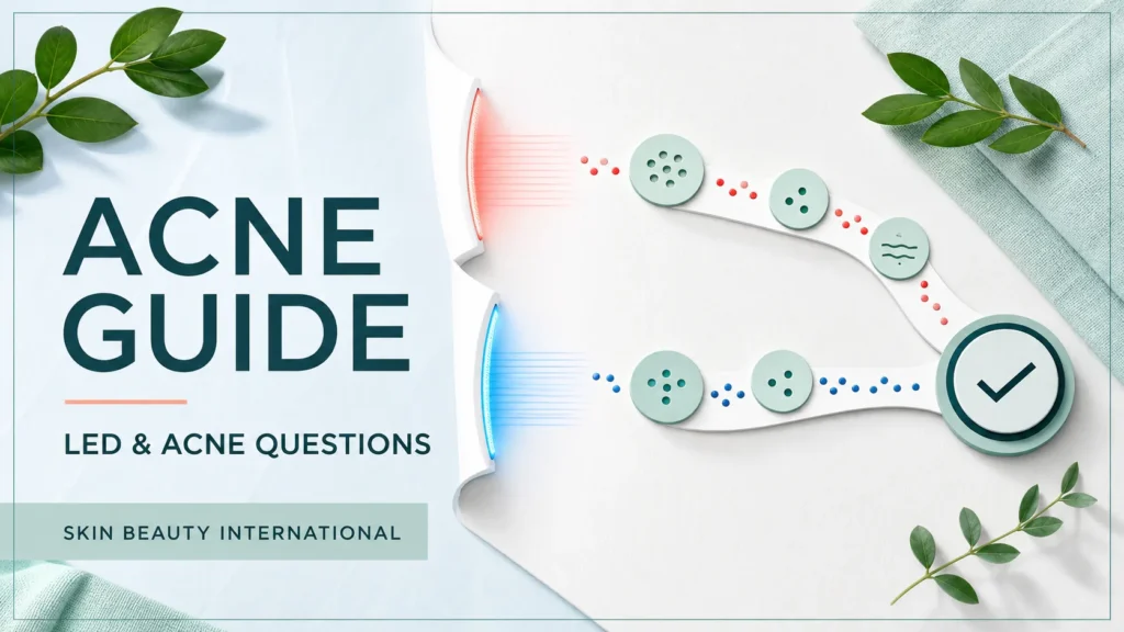 Skin Beauty Int'l editorial guide cover: LED & ACNE QUESTIONS