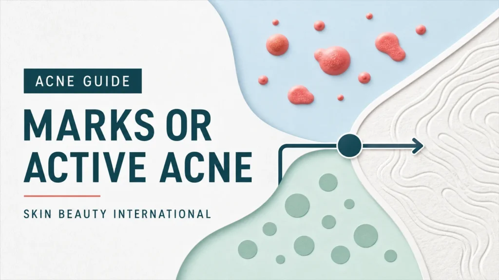 Skin Beauty Int'l editorial guide cover: MARKS OR ACTIVE ACNE