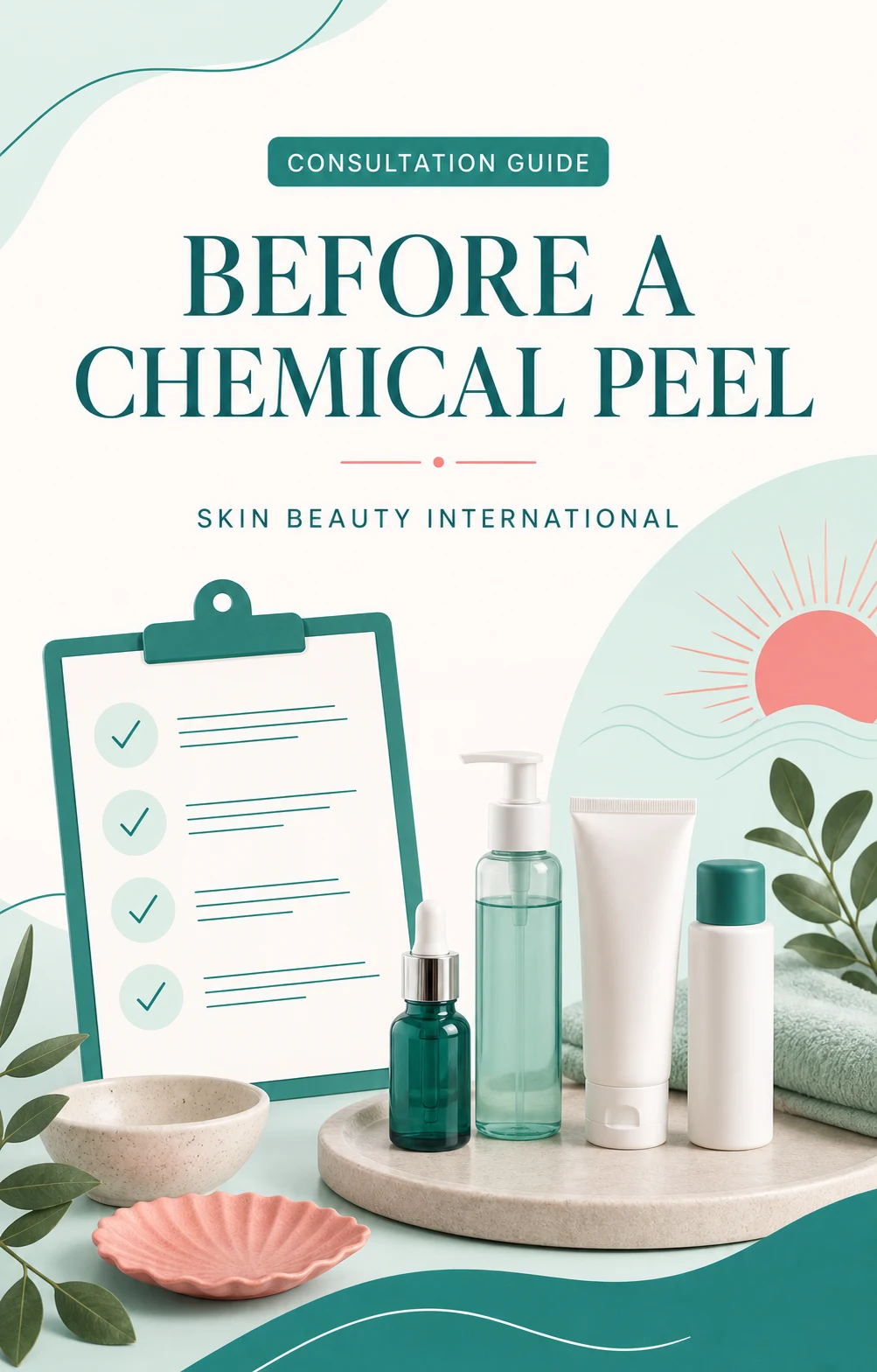 Skin Beauty International consultation checklist cover for preparing before a chemical peel